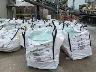 Most recovered glass is loaded into special one-tonne bags supplied by Saint-Gobain