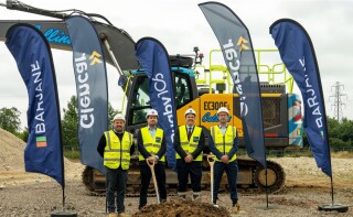 Marking ground breaking are, from left to right, Adam Hurt (Glencar), Patrick Batten (Barjane), Leo Barlatier (Barjane) and Stuart Cowan (Glencar)