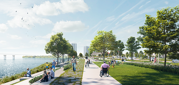 Shown is a concept of the upcoming active mobility lanes.