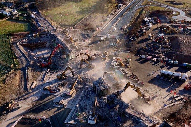 Time-lapse footage shows bridge torn to shreds