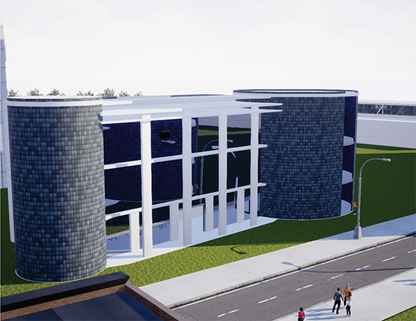 The food hub will incorporate a vertical garden, farmers market and restaurant.