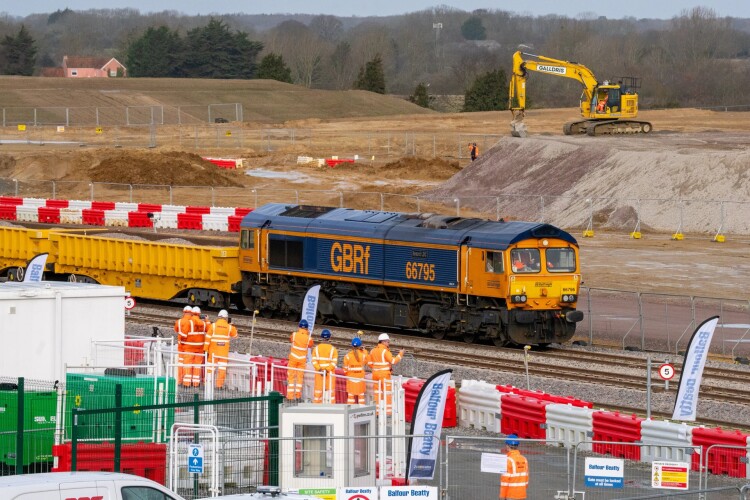 First goods train arrives at Sizewell