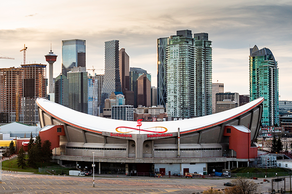 Construction of the Calgary Saddledome used almost exclusively precast components.