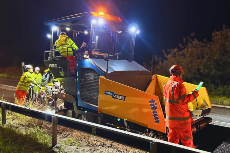 Electric paver debuts on A47