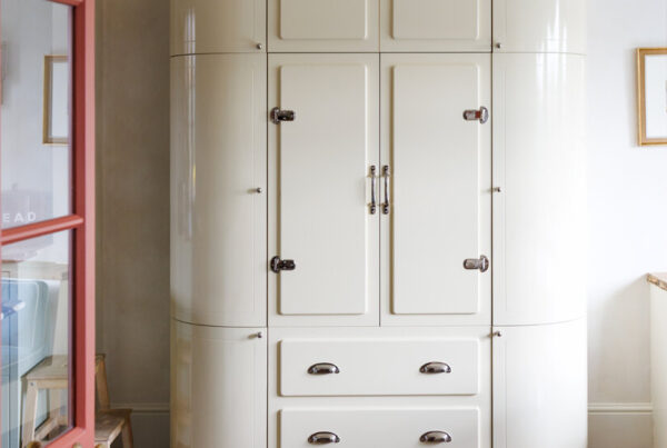 A Stylish Kitchen Where a Custom Fridge Sets the Tone