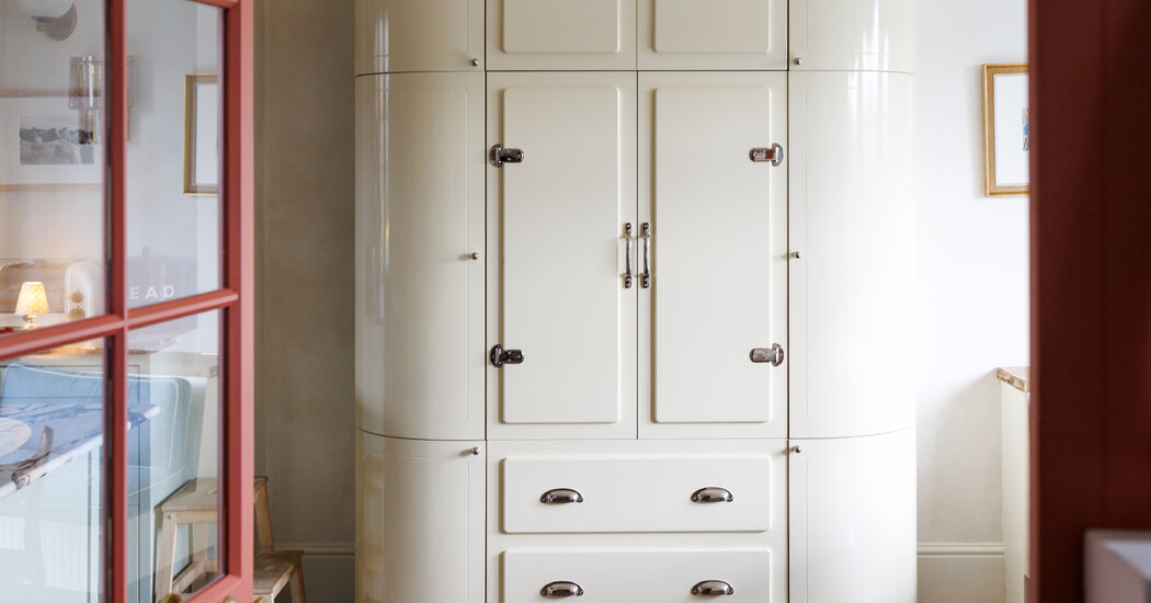 A Stylish Kitchen Where a Custom Fridge Sets the Tone