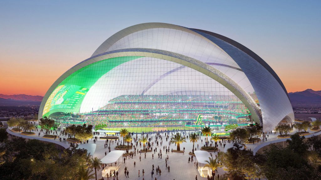 A’s $2B Las Vegas Strip stadium on schedule to open before 2028 season, officials say