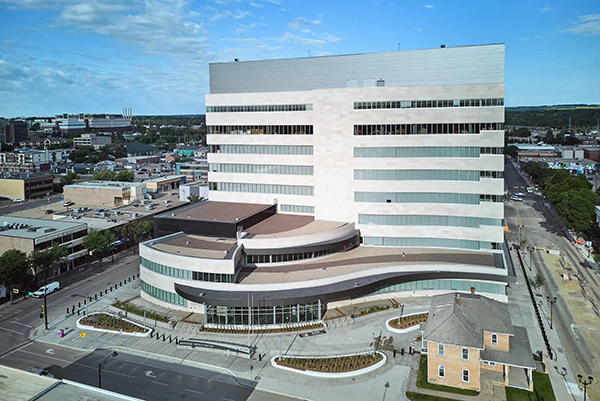 The Red Deer Justice Centre was designed by DLR Group, built by Clark Builders, and stands nine storeys tall, making it the tallest building in the City of Red Deer, Alta.
