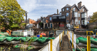 In Matlock, further up the Derwent from Derby, Ivor King supplied Giken Silent Pilers with Super Crush attachments 