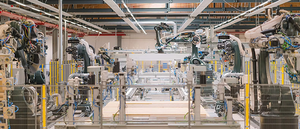The GROPYUS modular factory in Richen, Germany brings high-tech robotic sophistication to the building industry.