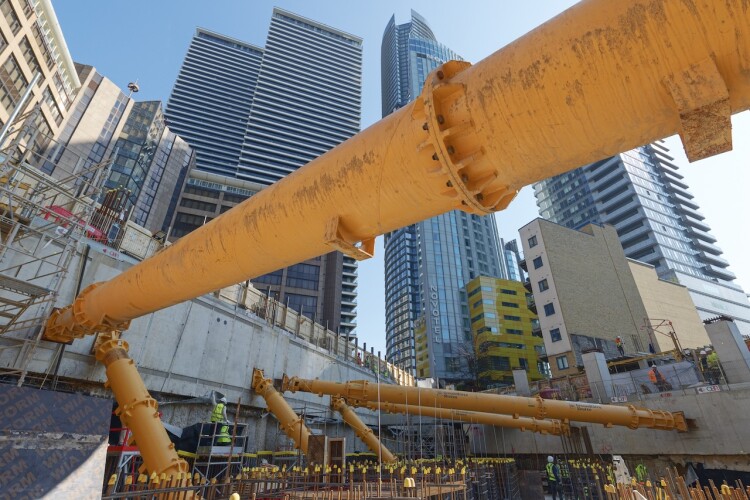 Support installed for Canary Wharf basement