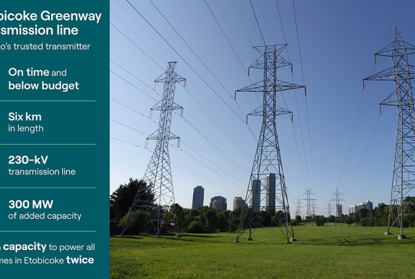 Etobicoke Greenway transmission line complete, comes in M under budget Etobicoke Greenway transmission line complete, comes in M under budget