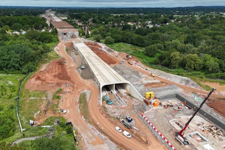 Final roof section on HS2 tunnel