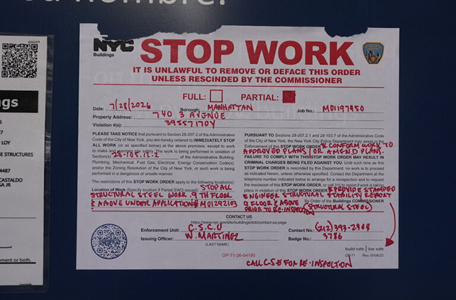 The number of stop work orders on office-to-residential conversions in New York City may increase as project inspections ramp up.
