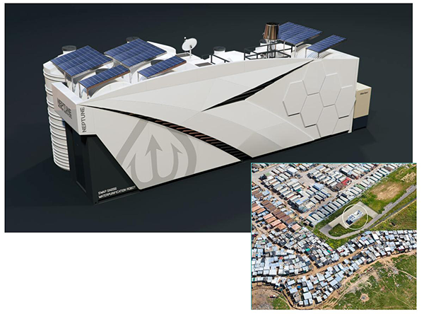 Neptune8 imagines the TRITON greywater recycling robot functioning across an entire housing development.